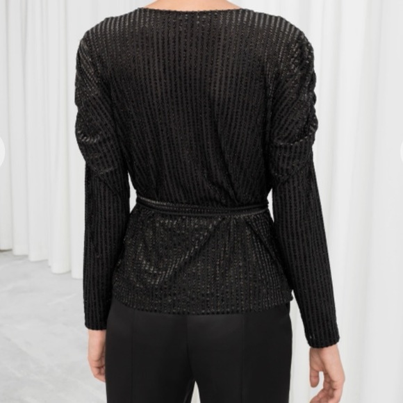 & OTHER STORIES
Glitter Stripe Velvet Wrap Top - Picture 3 of 10